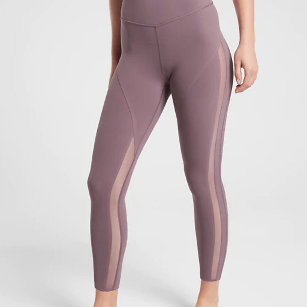 NWOT Athleta Purple Formation Mesh 7/8 Leggings - Picture 2 of 6